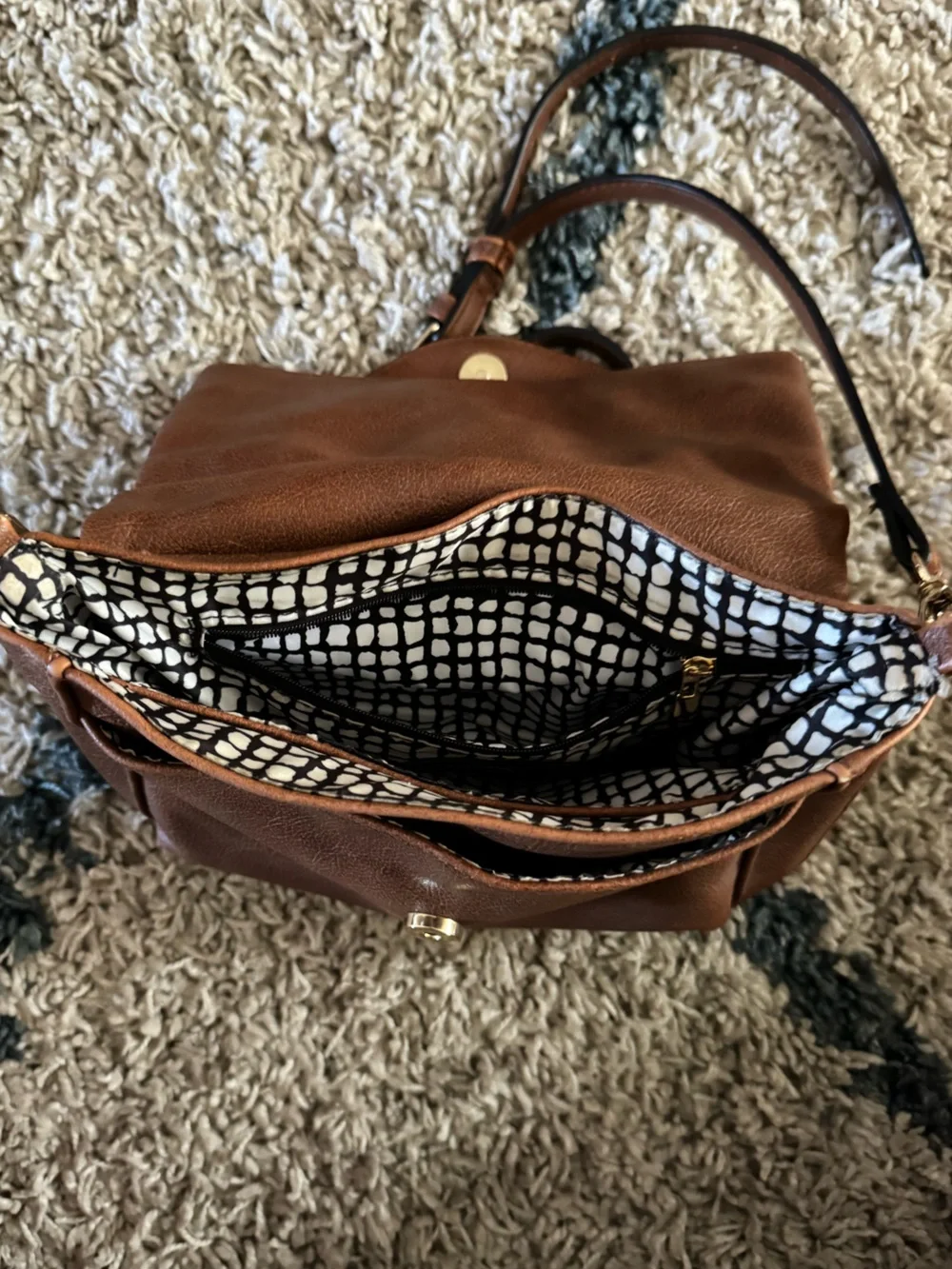 Moda Luxe Brown Crossbody Shoulder Bag